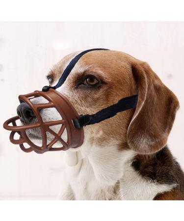 Dog Muzzle Basket Breathable Silicone Muzzle for Anti Barking and Anti Chewing (Size 4.5cm Brown) Size1-7/3in Brown