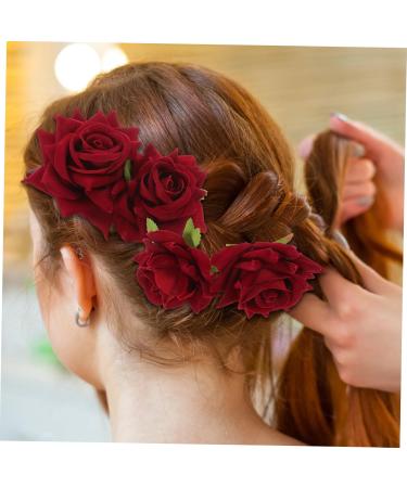 MERRYHAPY 1set Rose Hair Clip Wedding Headdress Hair Ornaments Bobby Pin Lifelike Rose Hairpin Hair Accessory Bride Hair Jewelry Bride Hairpin Hair Decorations Rose Headdress Wedding Hairpin - Buy Online on GoSupps.com