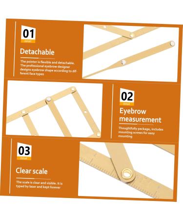 KALLORY 2 Pcs Second Generation Brow Shaping Kit Eyebrow Marker Ruler Eyebrow Drawing Tool Metal 25x5x0.6cmx2pcs Goldenx2pcs - Buy Online on GoSupps.com