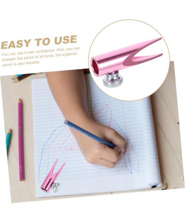 Housoutil Crayon Sharpener Eyebrow Sharpening Tool Aluminum Alloy Metal Student Eye Pencil Sharpener Pink 4.5x2cm - Buy Online on GoSupps.com