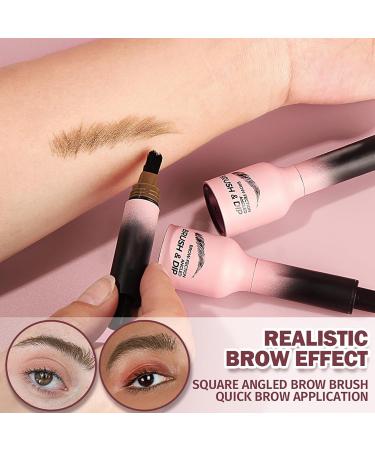 Liquid Eyebrow Brush Beginner Brow-Fection Angled Brush & Dip Waterproof Long Lasting Smudge Proof Brow Pencil with Square Brush and Dip for Eyebrows Quick Drying Outlining Filling (#06Grayblack) - Buy Online on GoSupps.com
