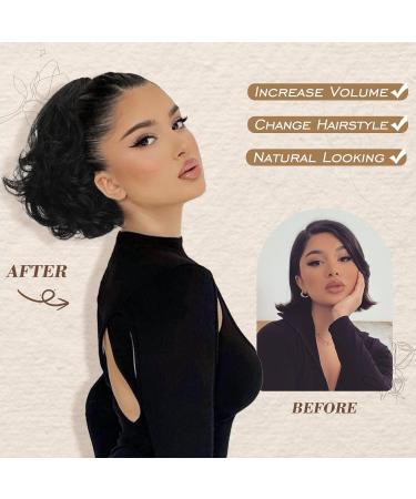 Buy BARSDAR 22CM Natural Black Kamm Clip Hair Extensions - Short Wavy Synthetic Hair for Women - Buy Online on GoSupps.com