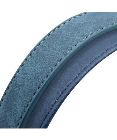 Didog Personalized Leather Dog Collar - Soft Padded Engraved Name Tag D-Ring for Small & Medium Dogs Custom Blue (M: 27-33 cm) - Buy Online on GoSupps.com