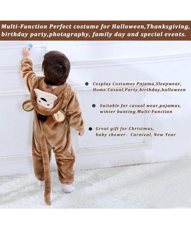 Doladola Baby Hooded Onesie | Cartoon Animal Romper for 24-30 Months | Monkey Design | Newborn Loungewear Jumpsuit - Buy Online on GoSupps.com