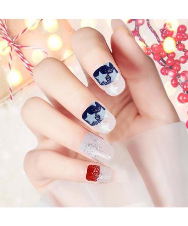 4th Of July Press On Nails | Short Square Flag Fake Nails | 24 Nails Stars And Stripes Short Square Fake Nails For Nail Salon - Buy Online on GoSupps.com