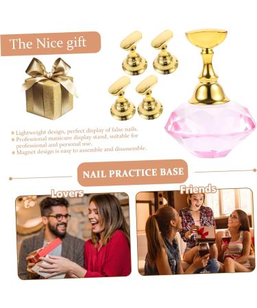 Beatifufu 1 Set Nail Holder Fingernail Stands Nail Training Holder Stand Magnetic Nail Gems for Nails Nail Tip Display Stand False Nail Painting Stand Nails Gems Crystal Easel Manicure 3.5X3.5X2CM Pink - Buy Online on GoSupps.com