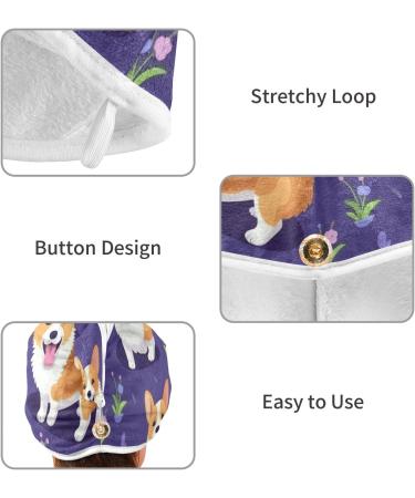 Dog Purple Hair Towel 2 Pack | Super Absorbent Quick Dry Hair Turbans for Women & Girls - Perfect for All Hair Types - Buy Online on GoSupps.com