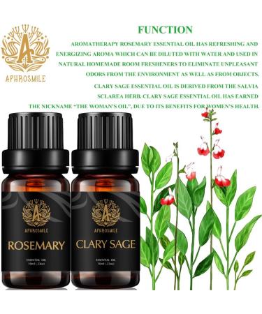 Aromatherapy Clary Sage Essential Oil Set for Diffuser 2X10ml 100% Pure Rosemary Essential Oils Kit for Humidifier- Rosemary Clary Sage Essential Oils Aromatherapy Rosemary Oil Pure Clary Sage Oil - Buy Online on GoSupps.com