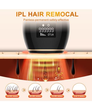 Laser Hair Removal Device for Women - Permanent IPL at-home Hair Removal with 999900 Flashes - Suitable for Facial, Legs, Arms, and Whole Body (Black) - Buy Online on GoSupps.com