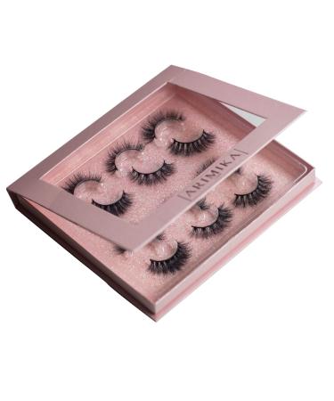 Arimika 3 Styles 6 Pairs Full Volume 3D Mink False Eyelashes  Beautiful Book Lashes A36D-03 A36D-03(18mm)
