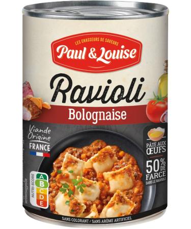 Paul & Louise Bolognese ravioli 400g - Egg dough - 50% stuffing - 100% meat from France - No coloring - No artificial flavou - Buy Online on GoSupps.com