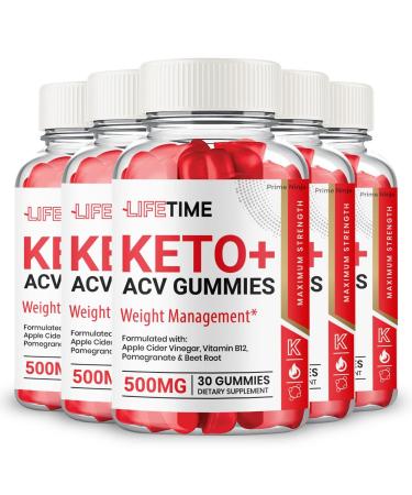 Lifetime Keto ACV Gummies Original Powerful Formula Maximum Strength Vitamin B12 Beet Root and Pomegranate (5 Pack)