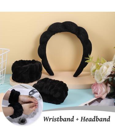 Soft Makeup Headband Set | Sponge Spa Headband for Women | Black Skincare Headbands for Face Washing, Shower, Makeup Removal - Buy Online on GoSupps.com