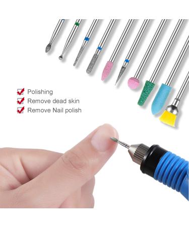 Professional Diamond Nail Bits Set - 10 Pieces Tungsten Steel for Manicure & Nail Care | International Shipping Available - Buy Online on GoSupps.com
