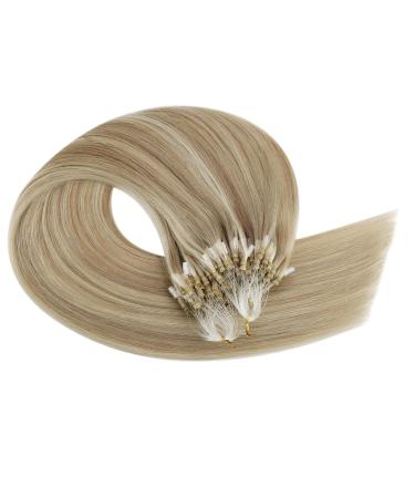 Ugeat Real Hair Micro Loop Extensions - Strawberry Blonde Highlight 60cm 50g Remy Human Hair #16/22 Microring - Buy Online on GoSupps.com