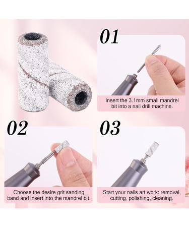 Small Sanding Band Nail Drill Bits - 80pcs Mini Cuticle Files & 3.1mm Mandrel - 240 Fine Grits for Natural Nail Prep & Smooth Polish - Ideal for Manicure Salon Use - Buy Online on GoSupps.com