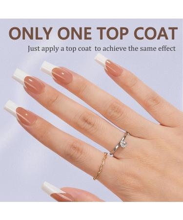 Misssix 240Pcs French Gel Nail Tips - Long Square Brown Press-On Nails No Filing Needed 3-in-1 Pre-Lasting Fake Nails for DIY Nail Art 15 Sizes Available - Buy Online on GoSupps.com