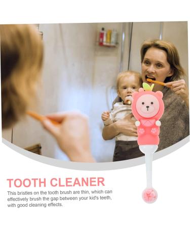 Healvian Children's Toothbrush Set - 6 Soft Bristle Cartoon Baby Brushes for Toddler Teeth Care - Pink Bear Design - Buy Online on GoSupps.com