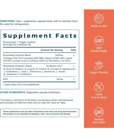 NewRhythm Digestive Enzymes 245 mg with Probiotics and Prebiotics Plant Based 7 Key Enzymes Digestion Nutrient Absorption Protease Amylase & Lipase 60 Vegan Capsules - Buy Online on GoSupps.com