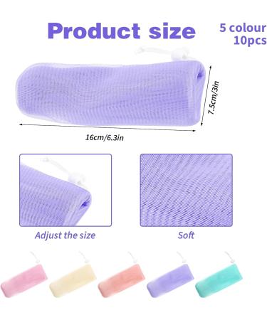 DSLSQD 10 Eco-Friendly Soap Bags - Natural Soap Sack for Solid Soap & Shampoo - Perfect for Shower Gel & Soap Remains - Buy Online on GoSupps.com