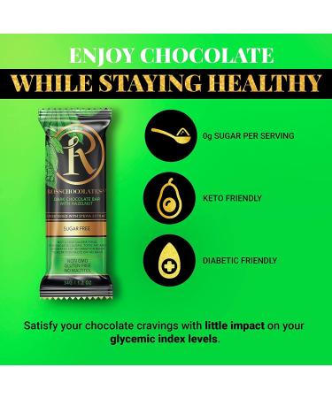 Ross Chocolates Dark Chocolate with Hazelnut sweetened with Stevia 34 gram (1 Bar) - Buy Online on GoSupps.com