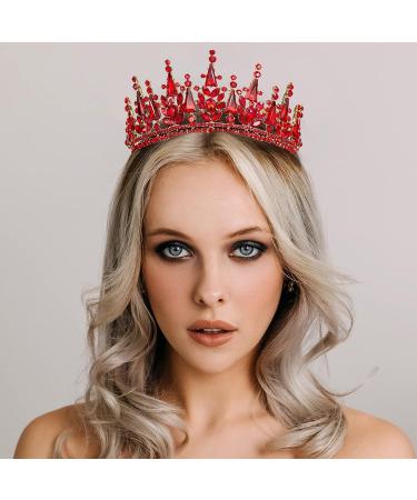 AW BRIDAL Red Queen Crown - Wedding Tiara for Women | Princess Headpiece for Prom, Pageant and Halloween - Buy Online on GoSupps.com