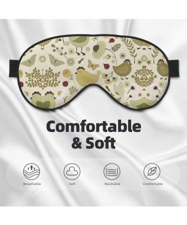 Yellow Leaves Chicken Print Eye Mask | Soft Sleep Eye Cover for Men & Women - Travel & Nap Comfort - Buy Online on GoSupps.com