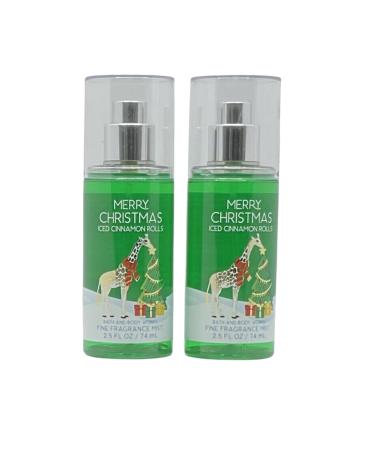 Bath & Body Works Travel Size Fragrance Mist 2.5oz Each Pack of 2 (Iced Cinnamon Rolls)