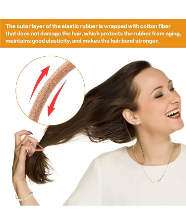 100pcs Khaki 2mm Elastic Hair Bands for Kids - Soft, Metal-Free Ponytail Holders in Brown - Buy Online on GoSupps.com