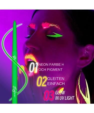  Qiwieod Colorful Liquid Eyeliner Colorful Liquid Eyeliner | UV Fluorescent Liquid Liner Quick Dry 12 Colors Waterproof Durable Highly Pigmented for Festivals - Buy Online on GoSupps.com