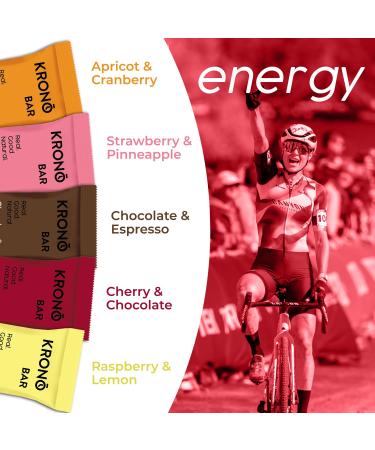 Krono Nutrition Energy Bar - Made with Natural Ingredients - Vegan - Gluten Free - Nuts Free - Soy Free - 50 gram per bars - 12 bars per box (12 count Strawberry & Pineapple) Strawberry & Pineapple 1 Count (Pack of 12) - Buy Online on GoSupps.com