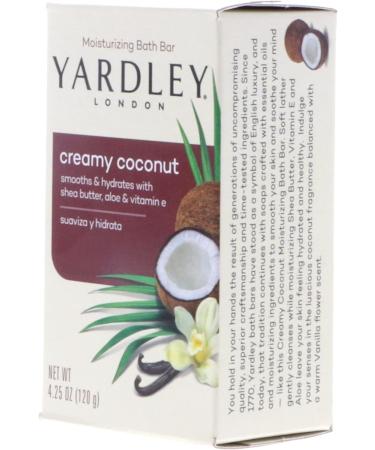 Yardley London Coconut Moisturizing Bath Bar 4.25oz - 8 Bars (2x4pk) | Creamy Coconut Scent | Hydrating Formula - Buy Online on GoSupps.com