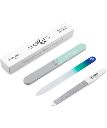 marQus Nail File Set - Complete Care with Solingen Sapphire Glass & Polishing Files - Turquoise - Perfect for Manicure & Pedicure - Buy Online on GoSupps.com