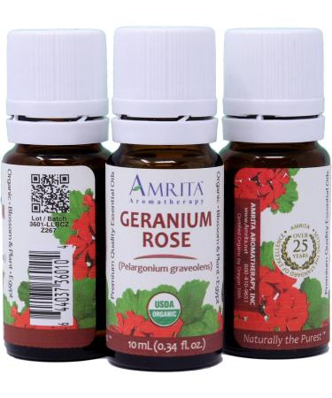 Organic Geranium Rose Essential Oil 100% Pure Undiluted Pelargonium roseum Therapeutic Grade Premium Quality Aromatherapy Oil Tested & Verified 10ML 0.34 Fl Oz (Pack of 1) - Buy Online on GoSupps.com