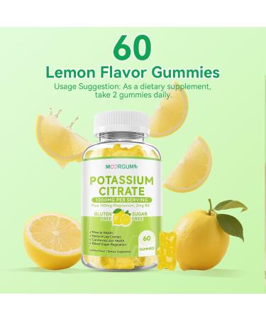 Potassium Citrate 1000mg Gummies Potassium Supplement for Adults Women and Men with Magnesium Vitamin B6 Chewable Supplements Support Electrolyte Balance Leg Cramps & Muscle Health 60 Count 60 Count (Pack of 1) - Buy Online on GoSupps.com
