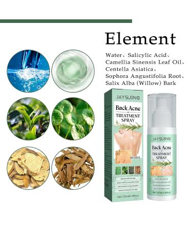 Back Acne Treatment Spray - Salicylic Acid & Tea Tree Oil Solution for Body Acne - 2PCS - Buy Online on GoSupps.com
