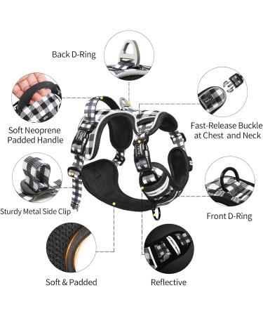 Buy Heele No-Pull Dog Harness - Adjustable Reflective Breathable & Padded - For Small Dogs (S: 35-61cm) - Black & White - International Shipping Available - Buy Online on GoSupps.com