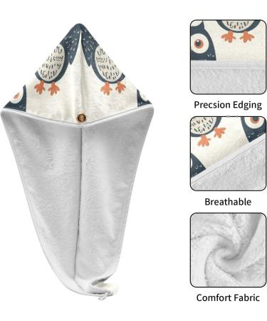 Funny Owl Hair Towel 2 Pack - Super Absorbent Quick Dry Hair Turbans for Women & Girls - Buy Online on GoSupps.com
