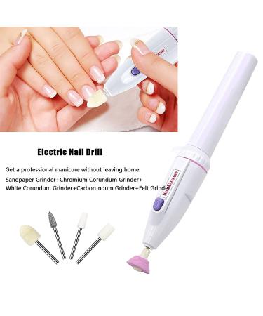 5-in-1 Electric Nail Drill Set for Salon-Quality Manicures - Portable Nail Buffer and Grinder Kit for Fingernails and Toes - Natural Nail Polisher and Burnishing Machine in Off White - Buy Online on GoSupps.com