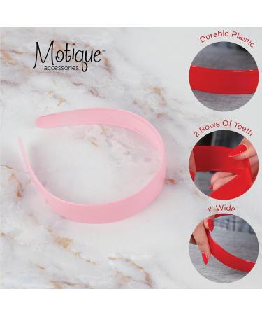 Motique Accessories Tortoise 1 Inch Plastic Hard Headband with Teeth Head band Women Girls - Buy Online on GoSupps.com