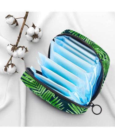 Buy Tropical Green Leaf Menstruation Pad Bag with Zipper - Stylish & Spacious Women's Napkin & Tampon Collection Bags - Buy Online on GoSupps.com
