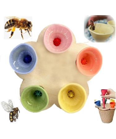 Bee Insect Drinking Cups for Garden Bee Cups for Thirsty Bees Garden Bee Cups Pollinators Bee Drinking Cups for Garden bee water feeder Bee Cups Bee Drinking Cups for Garden (Colors
