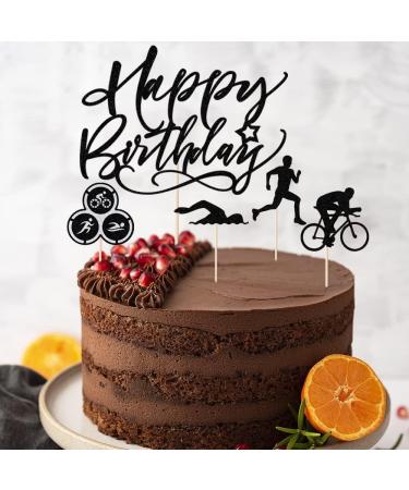 Triathlon Cupcake Toppers Sports Theme Cycling Cupcake Picks Swimming Cake Topper Running Cupcake Topper Party Decotation Supplies - Buy Online on GoSupps.com