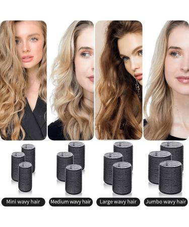 Mabufun Jumbo Hair Rollers Set Hair Rollers Self Grip Curlers For Long Hair No Heat Curlers Heatless Hair Rollers With Clips & Comb 24 Packs (Black 24Pcs) - Buy Online on GoSupps.com