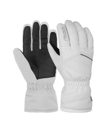 Reusch Women's Marisa Guaranteed Windproof and Extra Breathable Ski Gloves Snow Gloves Winter Gloves 7 White/Silver