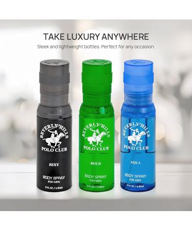 Beverly Hills Polo Club Men's Body Spray Collection Gift Set Featuring Luxury Designer Cologne Scents for Long Lasting Freshness BHPC 3 oz 3 Count (Green) - Buy Online on GoSupps.com
