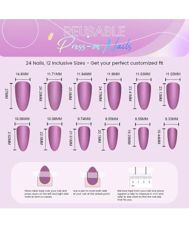 Almond Shape Cute Swirl Design Press On Nails - 24 Nail Kit with Glue, Reusable & Easy Nail Extensions - Buy Online on GoSupps.com