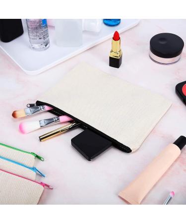 10 Pieces DIY Blank Bags - Travel Cosmetic Zipper Bags Bridesmaid Gifts Canvas Pencil Cases - Spring Collection - Buy Online on GoSupps.com