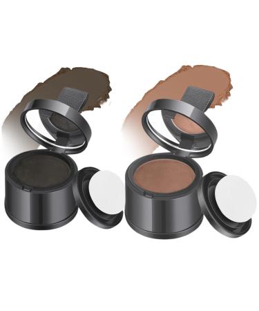 2Pcs Root Touch Up Powder Windproof & Sweatproof Hairline Powder for Women & Wen Natural Stain-Proof Hair Loss Concealer Hairline Powder for Thinning Hairline Black & Brown Black Brown