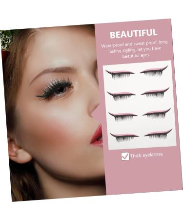 BIUDECO 12 Pairs Plastic 3d Stickers Eyeliner Strip Sticker Colorful Eyeliner Pink Puffy Stickers - Buy Online on GoSupps.com